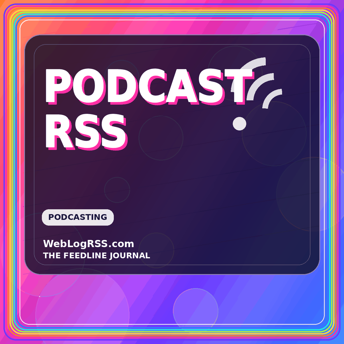 Podcast Rss — neon typography card